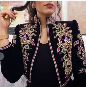 DABKA-bordado colorido con cuentas de cristal, chaqueta de terciopelo con falda, diseño moderno, hermoso, cuentas de cristal, trabajo de piedra de vidrio, 2022 - Product Image 2