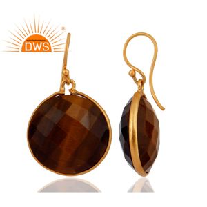 Pendientes de plata de primera ley con forma de ojo de tigre, aretes, plata esterlina 925 - Product Image 2