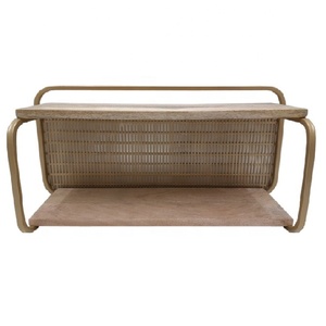 Hot Selling Wall Decorative Iron & Wood <b>Shelve</b> Gold and Natural Colour Rack <b>for</b> Storage Handmade - Product Image 1