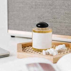 Plateau rond rectangulaire en rotin, accessoire de service alimentaire, cadre en bois massif, style japonais, livraison gratuite - Product Image 2