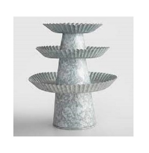 Buen diseño desierto servir madera superior hierro soporte de pastel de Metal exportador al por mayor nuevo diseño acabado a mano soporte de pastel de Metal - Product Image 5