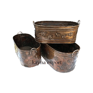 Nouvelle arrivée jardinière décorative en métal argenté fabriquée à la main par des artisans indiens pour le jardin - Product Image 2