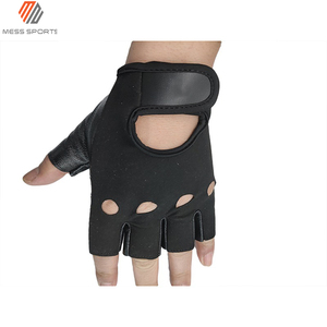 Leather Half Finger <b>Gloves</b> For <b>Weight</b> Lifting Gym Fitness Unisex Breathable Workout <b>Glove</b> - Product Image 2