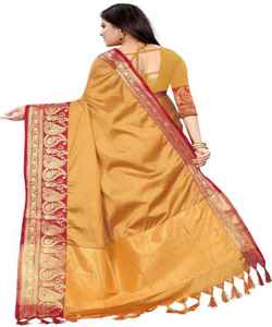 Banarasi เสื้อไหมผ้าแจ็คการ์ดผ้าแจ็คการ์ดสำหรับสตรีใส่ในงานเทศกาลปาร์ตี้ทุกวันผ้าส่าหรีเนื้อผ้านุ่ม - Product Image 1