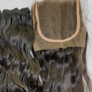 Extensions brésiliennes à cuticules alignées, fermeture ondulée naturelle avec paquets, cheveux indiens Remy, Extensions de cheveux à tête complète I Tip et Nano Tip - Product Image 2