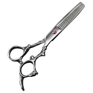 Juego de 4 tijeras de peluquero de acero inoxidable con mango de dragón, tijeras de adelgazamiento y corte de pelo, uso en salón, maquinilla de afeitar certificada CE - Product Image 3