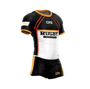 Ropa de fútbol de Rugby de poliéster 100% personalizada para adultos, ropa deportiva transpirable con logotipo de sublimación y conjuntos de uniformes de impresión de números - Product Image 2