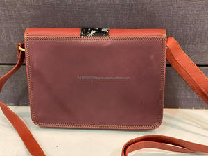 Bolso bandolera de cuero reciclado hecho a mano a la moda para mujer, cierre de cerradura de correa única, forro de cuero genuino, nailon colorido para mujer Candy - Product Image 5