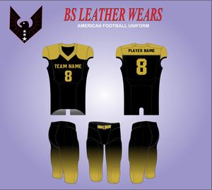 Jersey de fútbol americano pesado de LICRA/poliéster de alta calidad, uniforme de equipo de impresión de transferencia de calor personalizado, conjuntos de manga corta - Product Image 3