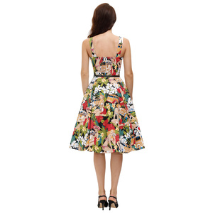 BP000918 BP Retro Vintage Damen <span class=keywords><strong>Wide</strong></span> Strap Sweetheart Neck Flared A-Line Kleid - Product Image 5