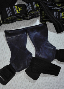 Empuñaduras acolchadas de cuero de vaca personalizadas, protección de manos, equipo de Fitness para levantamiento de pesas, accesorio - Product Image 2