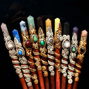 Varillas de resina para el pelo, arcilla polimérica con corazones de cristal, horquilla para el pelo, consolador grande de cristales para masaje - Product Image 6