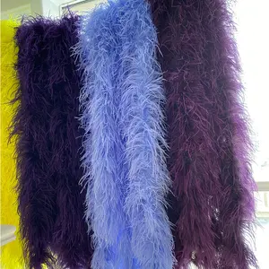 ชุดเดรสสำหรับเต้นรำงานทำมือขนนก100% ขนนกงูเหลือมขนนกสีรุ้ง - Product Image 6