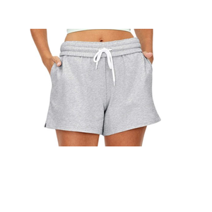 Pantalones cortos grises de alta calidad para correr para mujer con botón Decoración de flores Diseño más nuevo Peso ligero Precio al por mayor Pakistán - Product Image 1