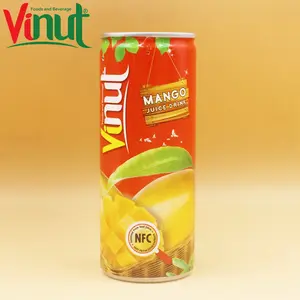 250ml VINUT Can (Tinned) Original Taste Mango Juice Distribution OEM Beverage Free Sample Low-Carb ISO HALAL HACCP Certificated