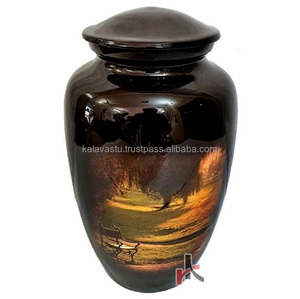 Urnas de Metal para Cremación, Diseño Elegante, para Cenizas de Adultos, para Entierro, Columbario o Cremación en Casa, Urna Tipo Ánfora - Product Image 1