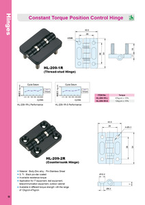 HL-209-2R-S porte industrielle séjour charnières constantes amortissement Angle résistance contrôle de Position réglable Friction couple charnière - Product Image 4