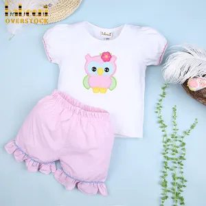 ชุดเสื้อผ้าลำลองบูติกสำหรับเด็กผู้หญิงและผู้หญิงพร้อมดีไซน์นกฮูกน่ารักรูปสัตว์ BB635 100% - Product Image 1