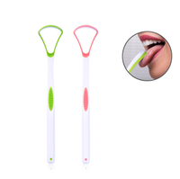 Grattoir à langue portable en plastique certifié CE, emballage en boîte couleur, logo personnalisé, impression sérigraphique, modèle TC-M5 pour