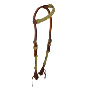 Collier de tête de cheval en cuir de vache d'Argentine de qualité supérieure fait à la main, avec une seule oreille, perles, rênes, collier de poitrail pour cheval - Product Image 1