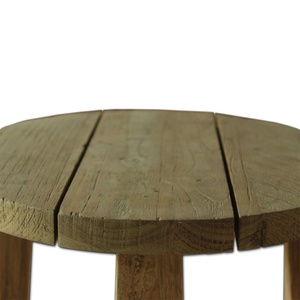 Reclaimed Teak Wood Modern European Design Eco-Friendly Durable Commercial Outdoor <b>Round</b> Bar <b>Stool</b> - Product Image 1