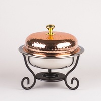 Chauffe-plat en métal de cuivre antique