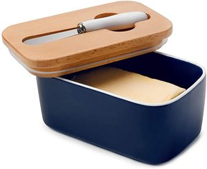 Beurrier avec couvercle en bois, récipient alimentaire fait main, parfait pour la cuisine, la salle à manger, les restaurants et la vaisselle de maison - Product Image 2