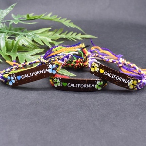 Pulsera de la amistad hecha a mano con colgante de coco Estilo Hawaiano, brazalete trenzado - Product Image 4