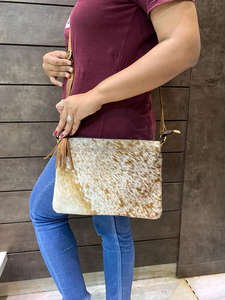 กระเป๋าสะพายข้างหนังเทียมสไตล์ตะวันตกใหม่กระเป๋าสะพายข้างหนังขนสัตว์แฟชั่นคุณภาพสูงงานแฮนด์เมดหนังแท้ - Product Image 3