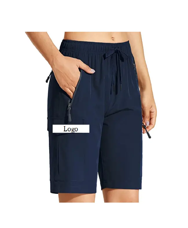 กางเกงคาร์โก้สำหรับผู้หญิง,กางเกงขาสั้นน้ำหนักเบาแห้งเร็วสำหรับใส่เล่นกอล์ฟตั้งแคมป์ท่องเที่ยวเล่นกีฬามีกระเป๋ามีซิป