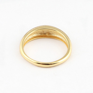 Bague en laiton plaqué or pour femme, anneau simple poli simple, unisexe, anneau en forme de dôme, fournitures bijoux faites à la main - Product Image 6