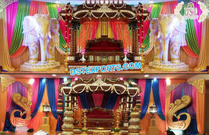 ที่น่าตื่นตาตื่นใจช้างเสาลำต้นจัดงานแต่งงาน Mandap สง่างามแต่งงานช้างงายงามาเลเซียโบราณเสางาแต่งงาน Mandap - Product Image 4