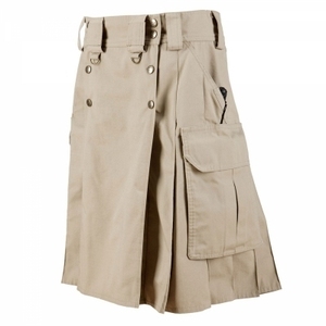 Kilt utilitaire kaki pour hommes en tissu denim, accessoire musical écossais des Highlands THISTLE ROSE ENTERPRISES Modèle TRE - Product Image 4
