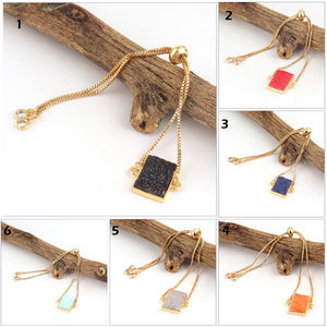 คอลเลกชันขายส่งสร้อยข้อมือล็อคแบบสไลด์น้ำตาลดรูซี่และซีแซดสร้อยข้อมือชุบทองแบบปรับได้สร้อยข้อมือโซ่ - Product Image 3