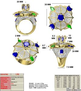 Anillo de estilo único de oro amarillo de 10K personalizado, diamantes naturales, 22,5 gramos, peso de oro, 6,89 quilates, diamantes, bodas, aniversarios - Product Image 2