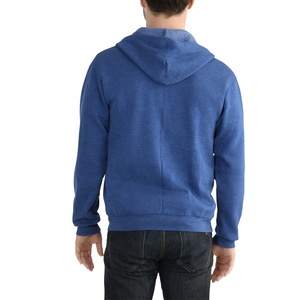 Sweat-shirt à capuche zippé personnalisé pour homme, en polaire, avec patchwork contrastant, vêtement de sport d'extérieur en polyester/coton pour l'hiver - Product Image 2