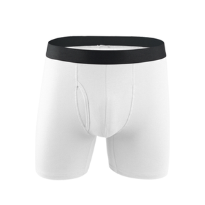 Men's White Boxing Briefs Comfortable Polyester <b>Underwear</b> Sublimation Printing Features Cotton Fabric Lining Filling Saddle <b>Pads</b> - Product Image 1