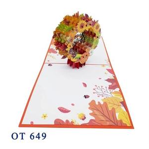 Carte pop-up 3D tendance, best-seller, carte pop-up 3D, design personnalisé, artisanat en papier, pour Thanksgiving, style vietnamien, amour - Product Image 3