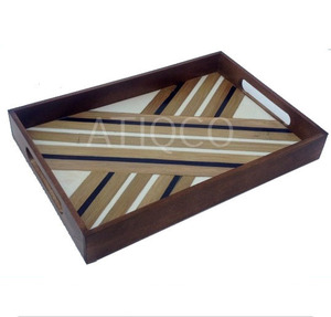 Plateau de service rectangulaire moderne en résine - Product Image 6