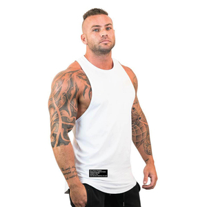Men's Custom Graphic Logo <b>Sleeveless</b> Fitness Tank <b>Top</b> Cotton Bodybuilding Stringer with Great Visibility - Product Image 3