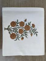 Nappe jetable haut de gamme indienne faite à la main, imprimée à la main avec motifs floraux, pour Noël et Halloween, 6/8 places
