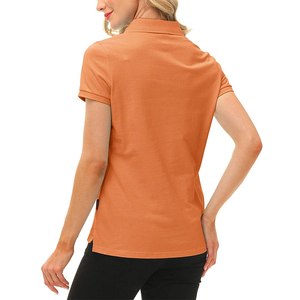 Camiseta Polo de Equipo para Mujer, Impresión de Logotipo Personalizada, Camisetas Cortas de Poliéster y Algodón Suave con Relieve, Camisetas Polo para Mujer OEM con Diseño Personalizado - Product Image 3