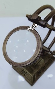 Antique Brown Brass Adjustable Magnifying <b>Glass</b> Vintage Nautical Style Table/Desktop Decor Magnifier-for <b>Reading</b> Nautical Gift - Product Image 4