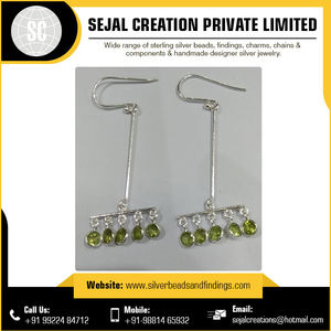 Pendientes de Plata de Ley 925 con piedras preciosas de último diseño para mujer OEM al por mayor - Product Image 3