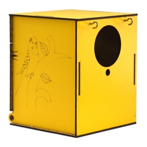 Nido de Pájaros de Madera, Pequeño, Cuadrado, 6 Piezas, Jaula para Mascotas con Diseño de Animales - Product Image 6