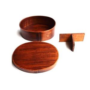 กล่องไม้ใส่อาหารกลางวันสีน้ำตาลทรงกลมขนาดตามสั่งกล่องเบนโตะสีน้ำตาลลายน่าชื่นชม - Product Image 1