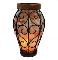Lampe en sel rose de l'Himalaya sculptée, style pyramide nautique, imitation fleur antique, logo personnalisé, style européen, décoration intérieure, Feng Shui