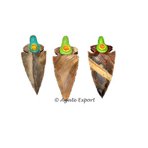 หัวลูกศรอาเกตแฟนซีจี้ทิเบตฮวงจุ้ยแกะสลักพลอย - Product Image 1