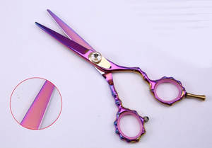 Kit professionnel de ciseaux de coiffure revêtus de titane lame droite en acier inoxydable avec vis réglable à pointe pointue - Product Image 2