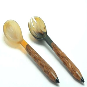 Cuillère à couverts indienne en corne de qualité supérieure faite à la main Cuillères et fourchettes à cadeau d'affaires de vente chaude - Product Image 5
